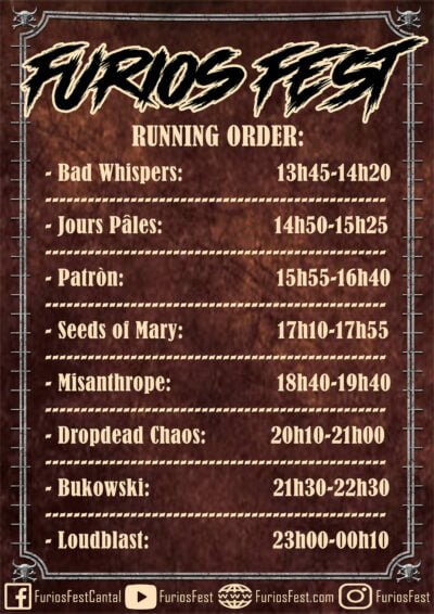 furios running order