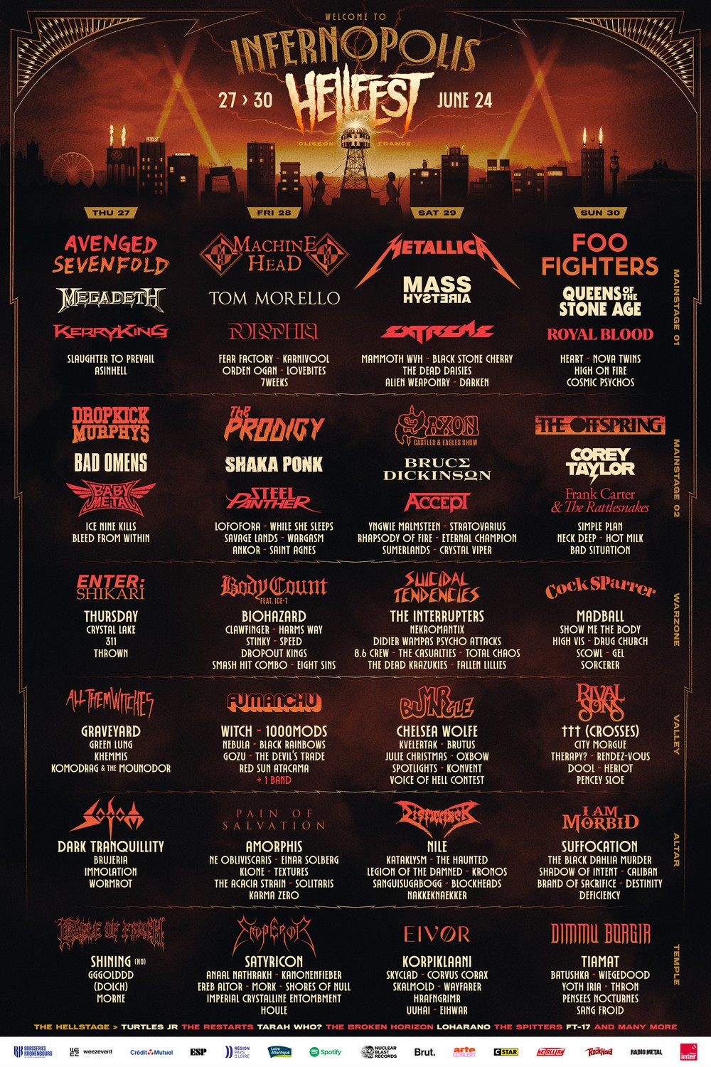 Pass 1 jour pour le Hellfest 2024 et changement de programmation